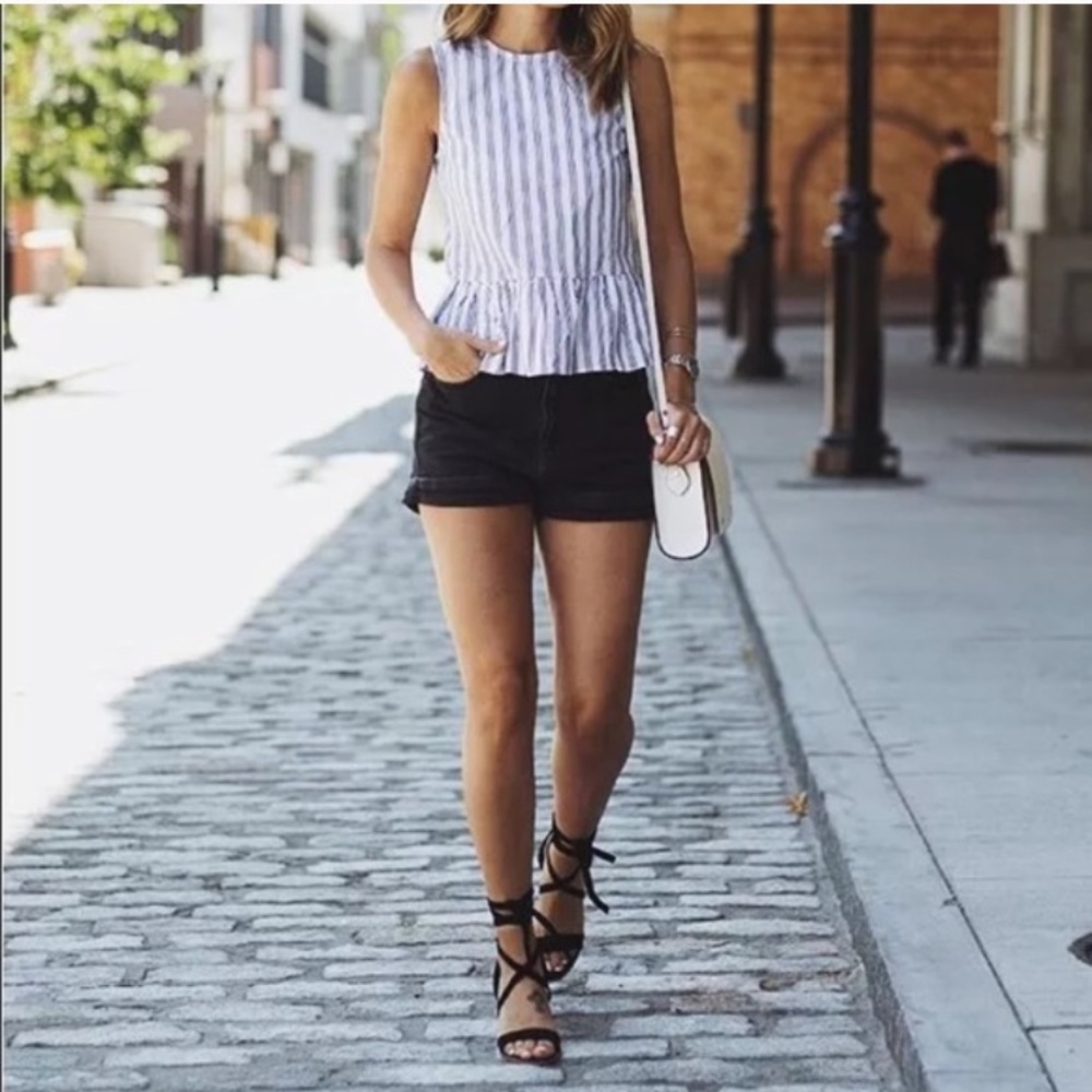 TOPSHOP black lace up heeled sandals.